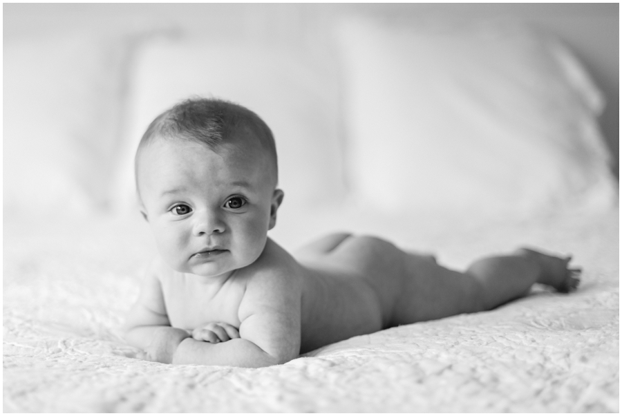 Riley’s 4 Month Old Portraits at Home | Just Maggie Photography